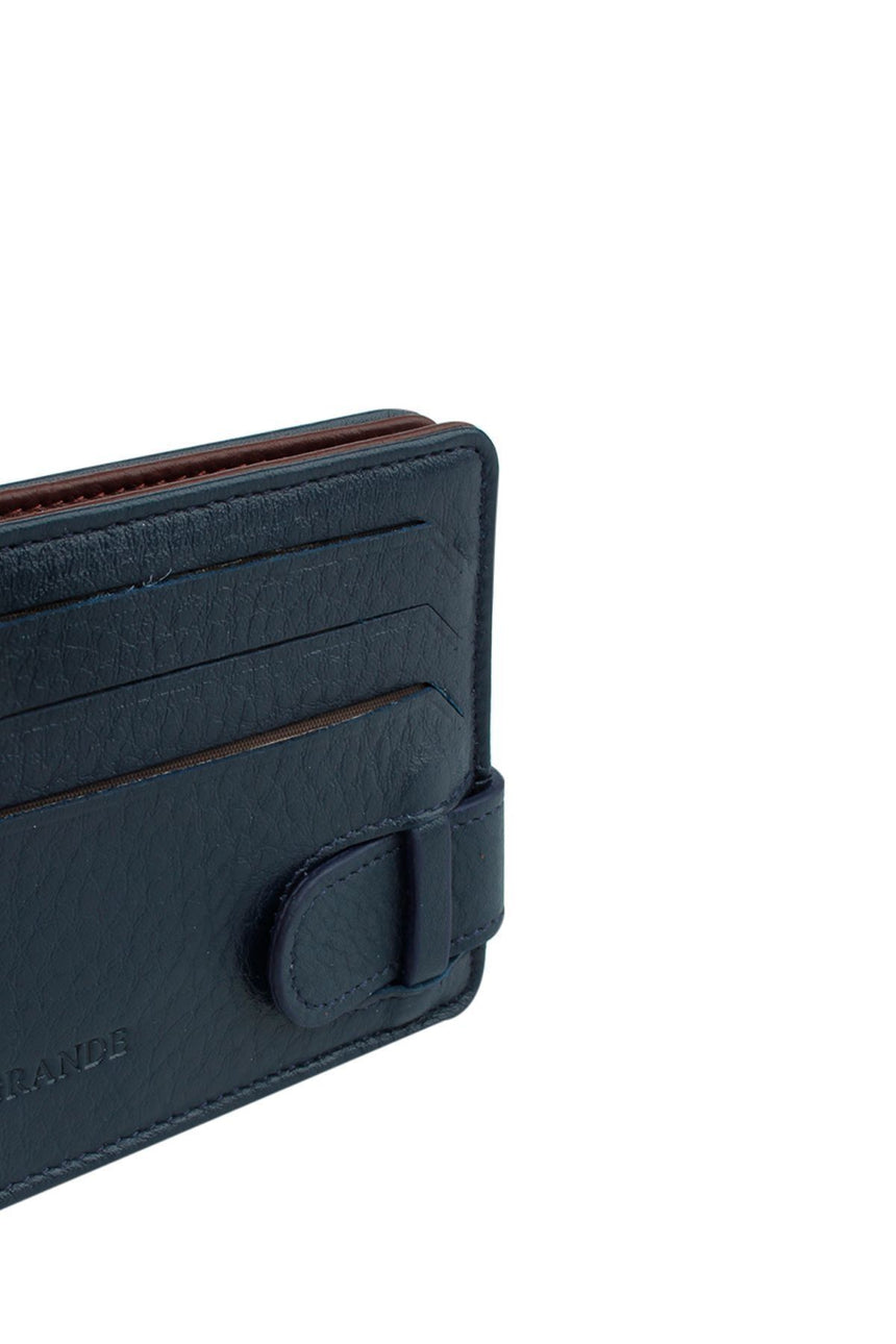 Grande Banknot Tutucu Mini El Portföyü Lacivert - Bordo