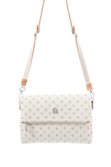 Benetton Kapaklı,Mini Logolu Çapraz Askılı Kadın Çantası Bej - Açık Camel