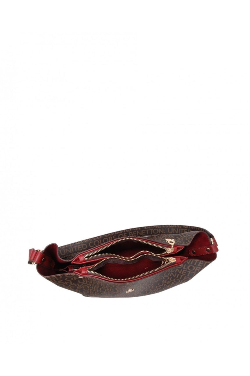 Benetton Mono Yüzey Kadın Kol Çantası Kahve - Bordo