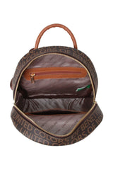 Benetton Çift Fermuar Detaylı Kadın Sırt Çantası Kahve - Taba