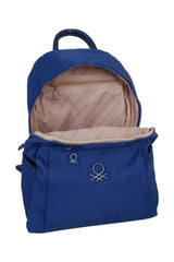 Benetton Metal Logolu Kadın Sırt Çantası Lacivert