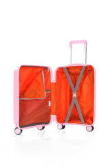ÇÇS Diagonol Çizgili 65 cm Orta Boy Valiz Pembe