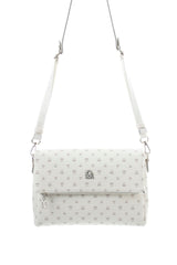 Benetton Kapaklı,Mini Logolu Çapraz Askılı Kadın Çantası Beyaz