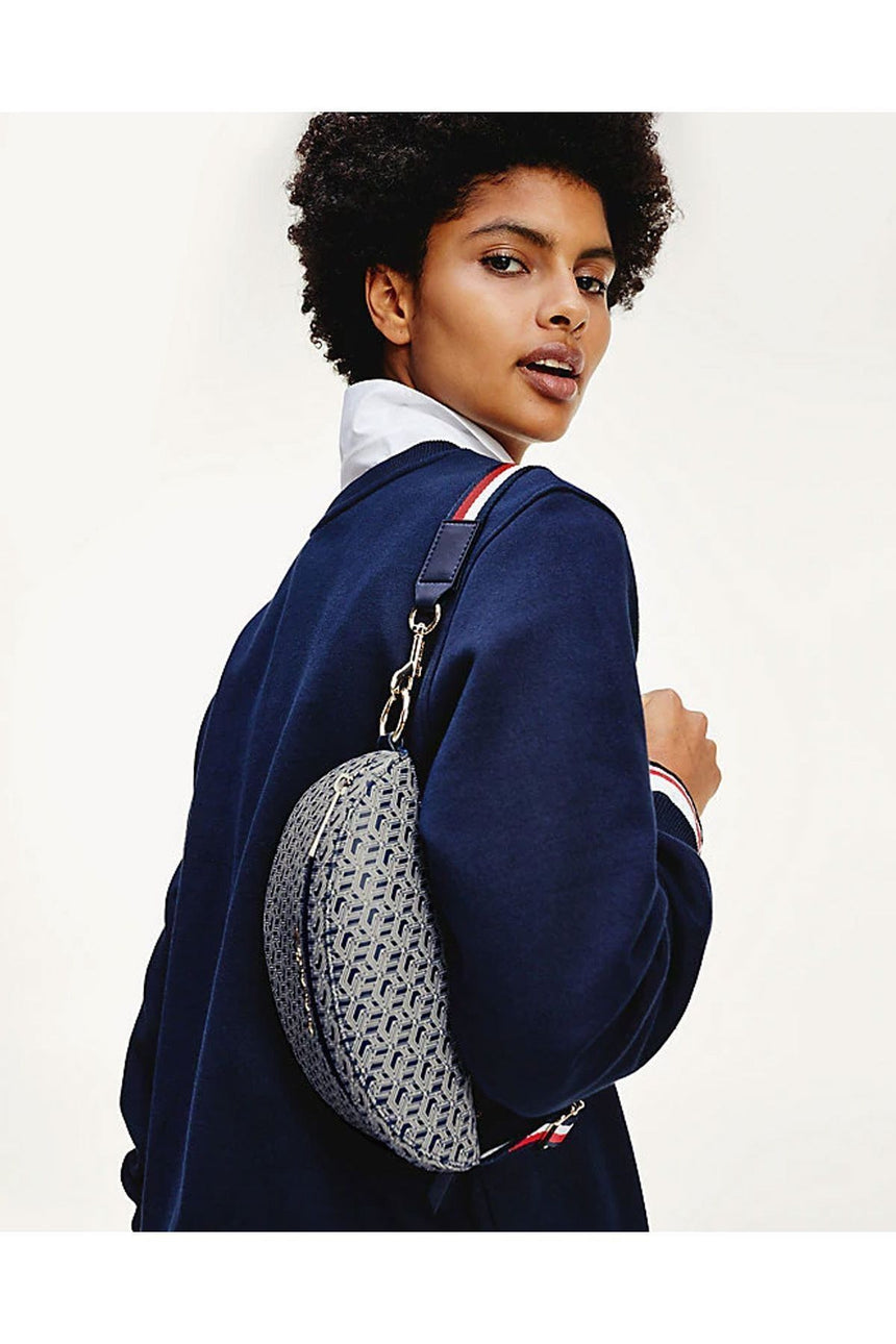 Tommy Hilfiger Iconic Tommy Bumbag Monogram Kadın Bel Çantası Blue Ink