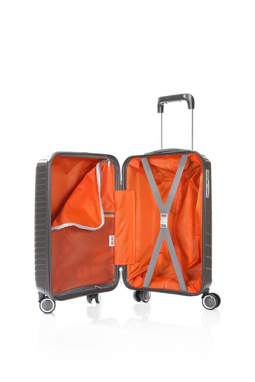 ÇÇS Diagonol Çizgili 65 cm Orta Boy Valiz Antrasit