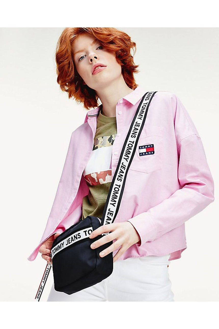 Tommy Hilfiger TJW Logo Tape Crossover NYL Çapraz Askılı Kadın Çantası Black