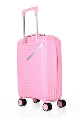 ÇÇS Diagonol Çizgili 75 cm Büyük Boy Valiz Pembe