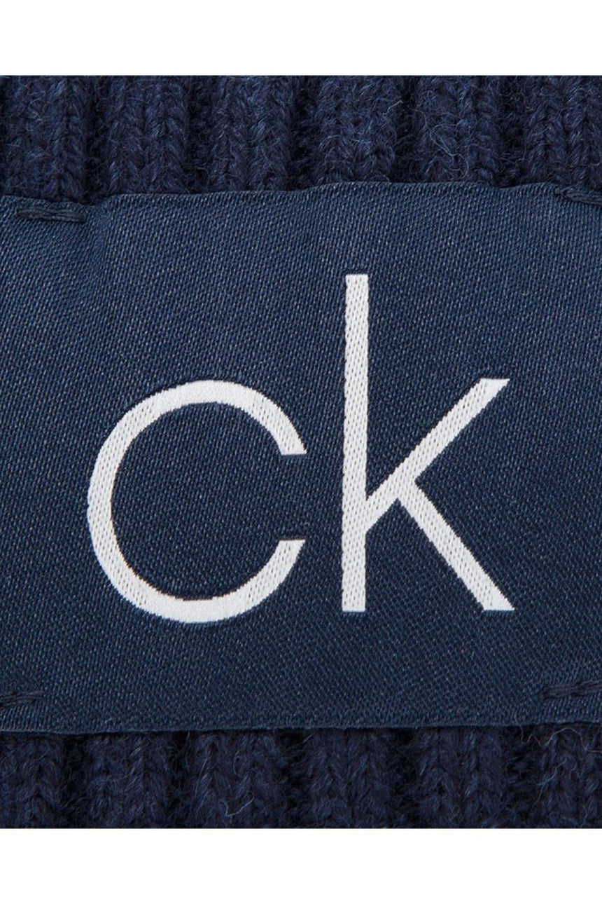 Calvin Klein Basic Rib Erkek Atkı Ve Bere Takımı Dark Navy