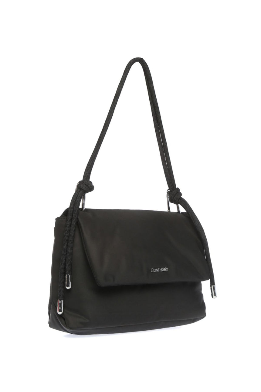 Calvin Klein Roped Shoulder Bag Nylon Kadın Omuz Çantası CK Black