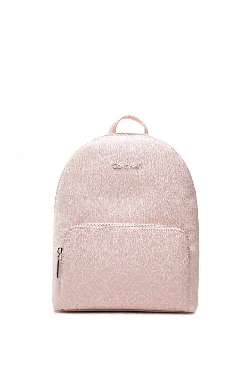Calvin Klein Ck Monogram Baskılı Fermuarlı Kadın Sırt Çantası Spring Rose Mono