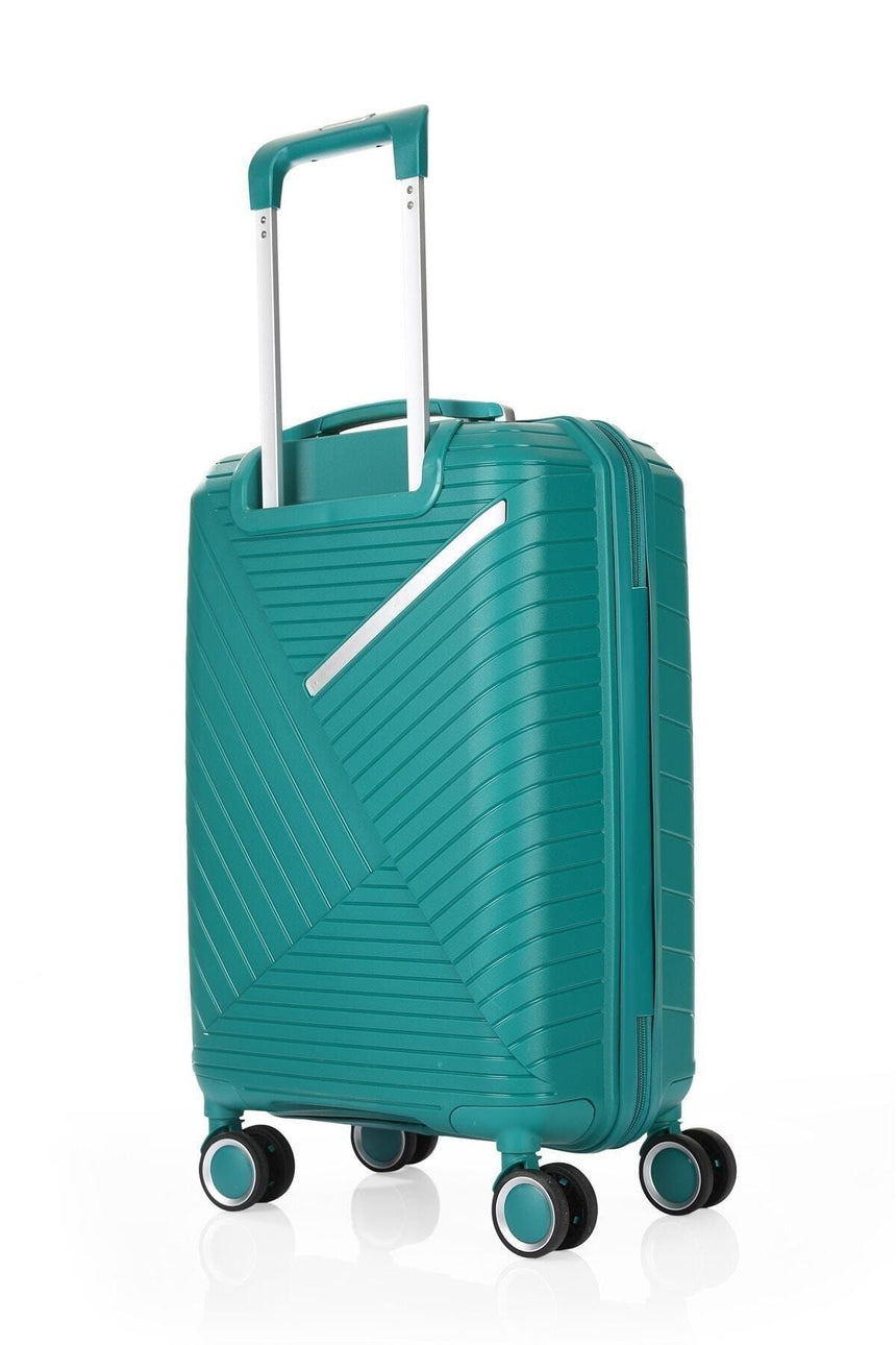ÇÇS Diagonol Çizgili 75 cm Büyük Boy Valiz Turkuaz