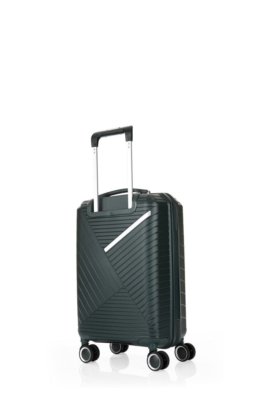 ÇÇS Diagonal Çizgili 55 cm Kabin Boy Valiz Koyu Yeşil