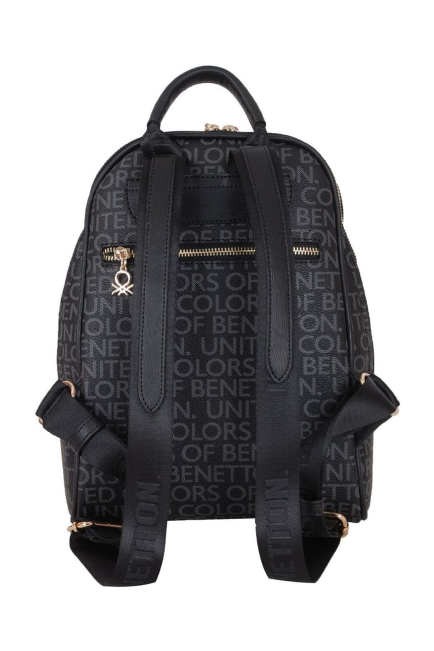 Benetton Ön Fermuar Detaylı Kadın Sırt Çantası Siyah