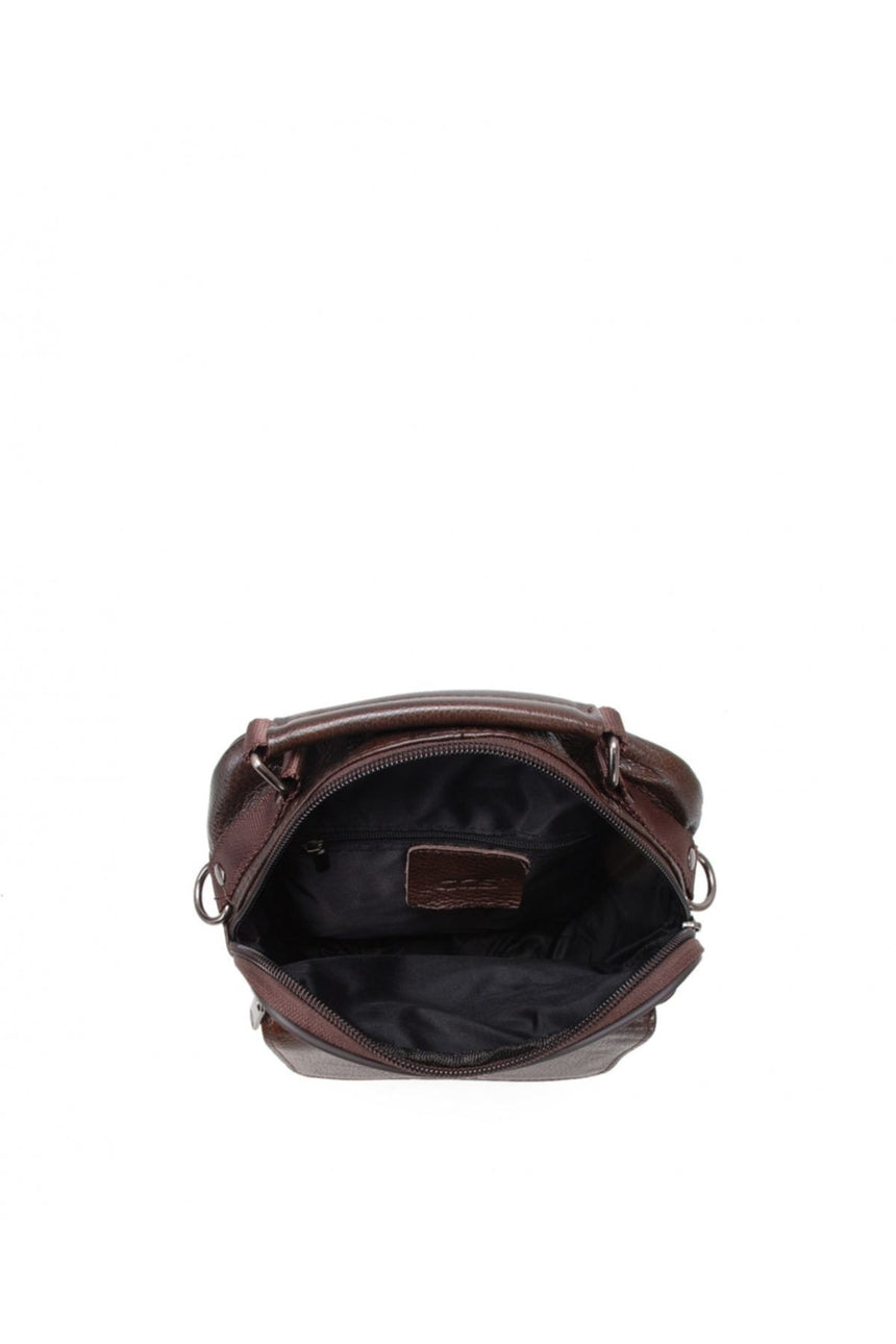 ÇÇS 4 Bölmeli Çapraz Askılı Erkek Çantası Dark Brown