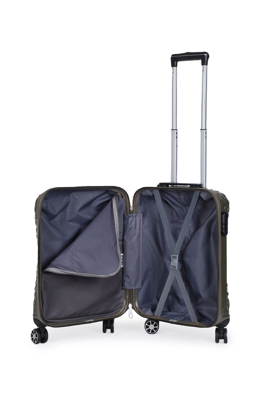 ÇÇS Kroko Kabartma Yüzey Kabin Boy Valiz Yeşil