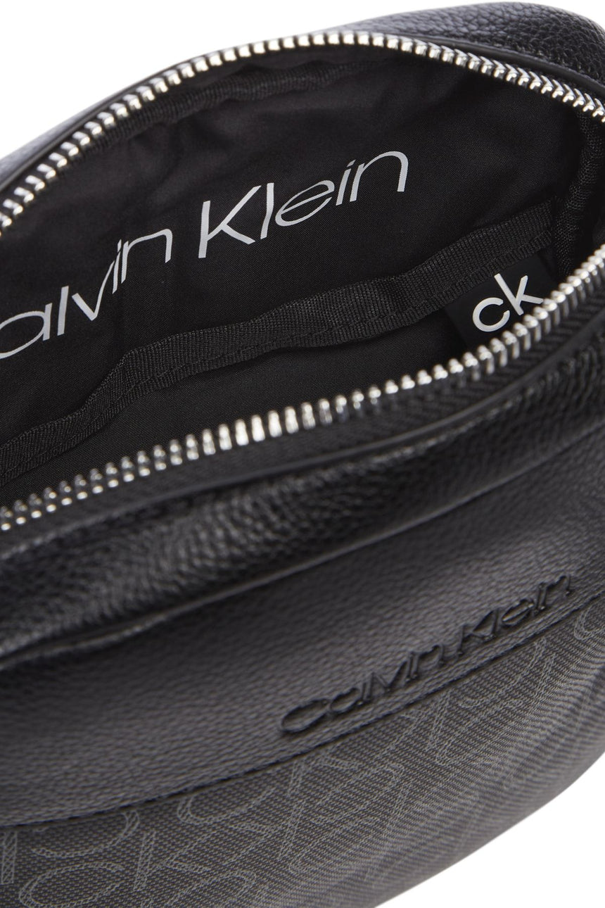 Calvin Klein Monogram Trimmed Çapraz Askılı Erkek Çantası Black Mono Mix