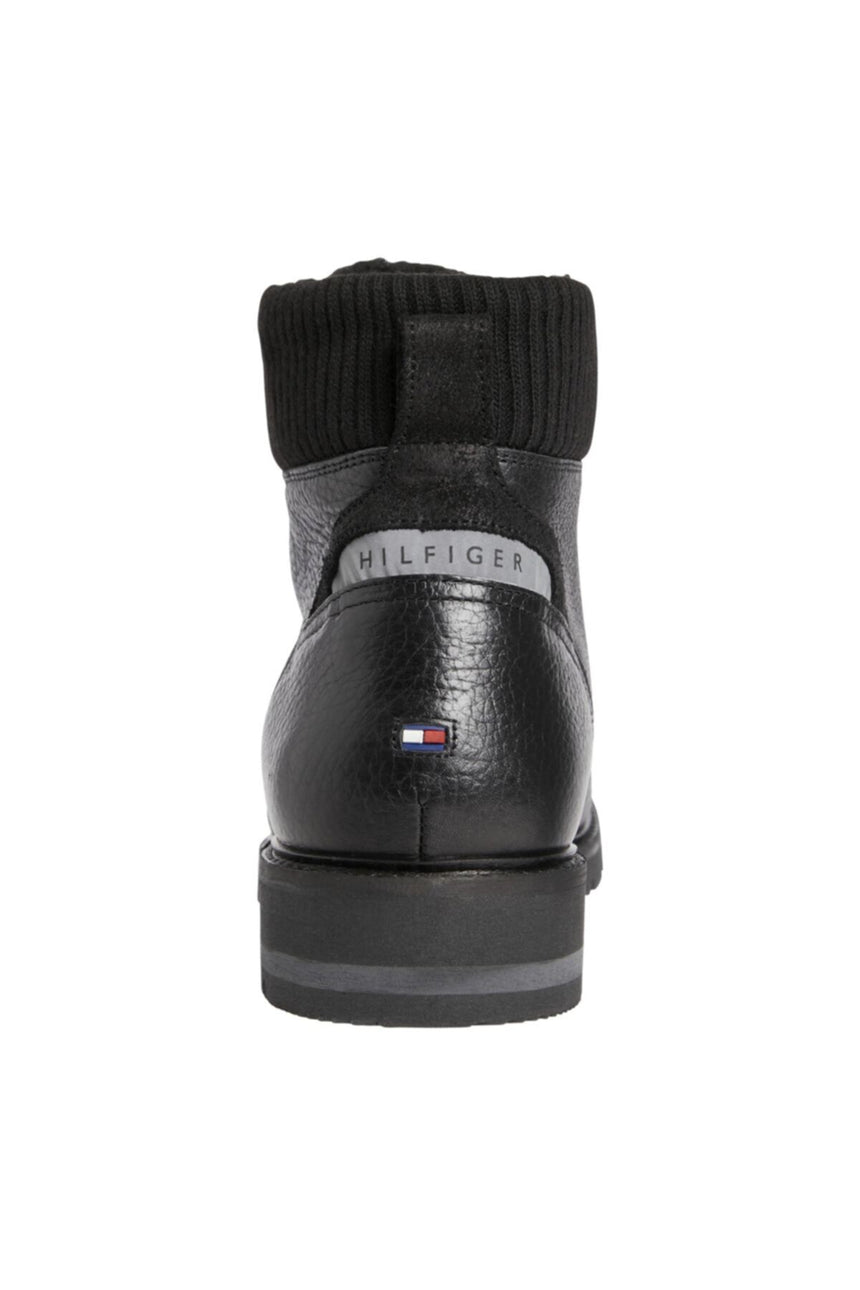 Tommy Hilfiger Erkek Warm Corporate Mix Lace Boot - Bot Black