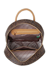 Benetton Çift Fermuar Detaylı Kadın Sırt Çantası Kahve - Hardal