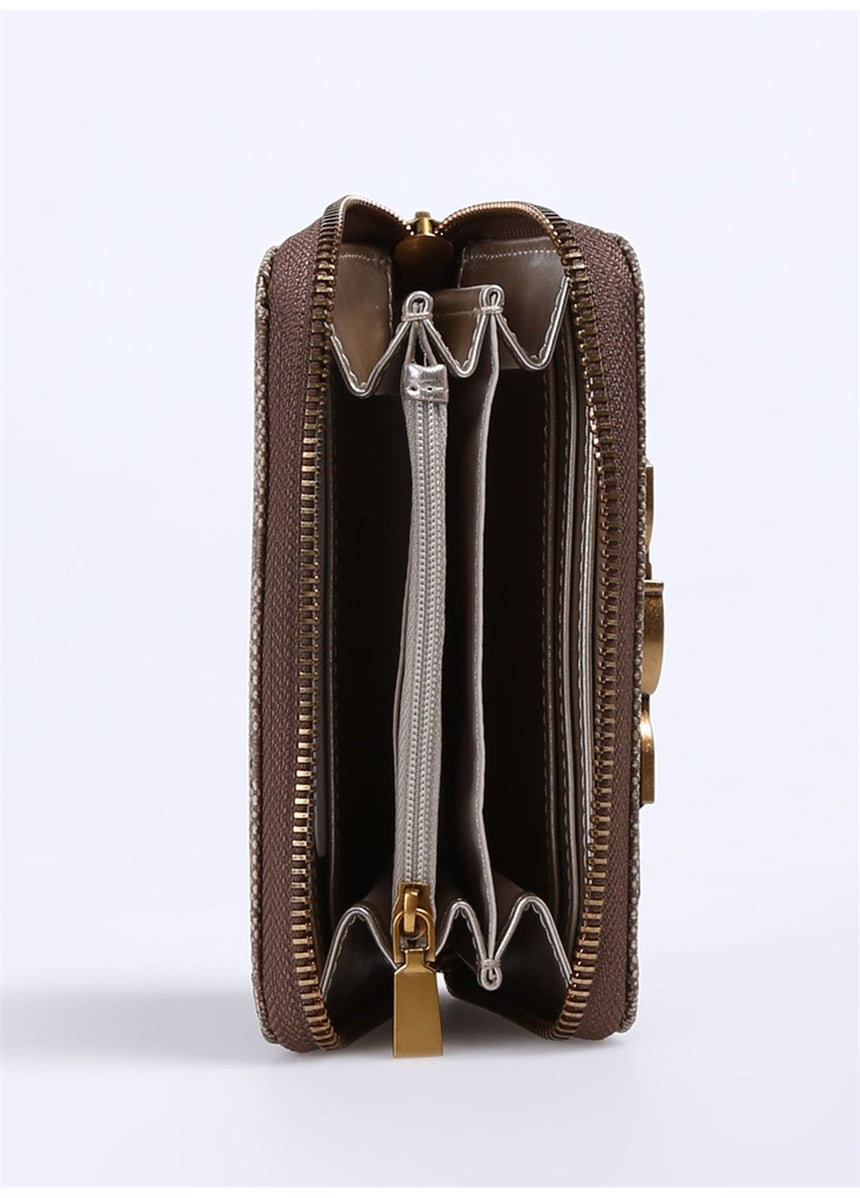 Guess Dagan Medium Monogram Cüzdan Latte Logo