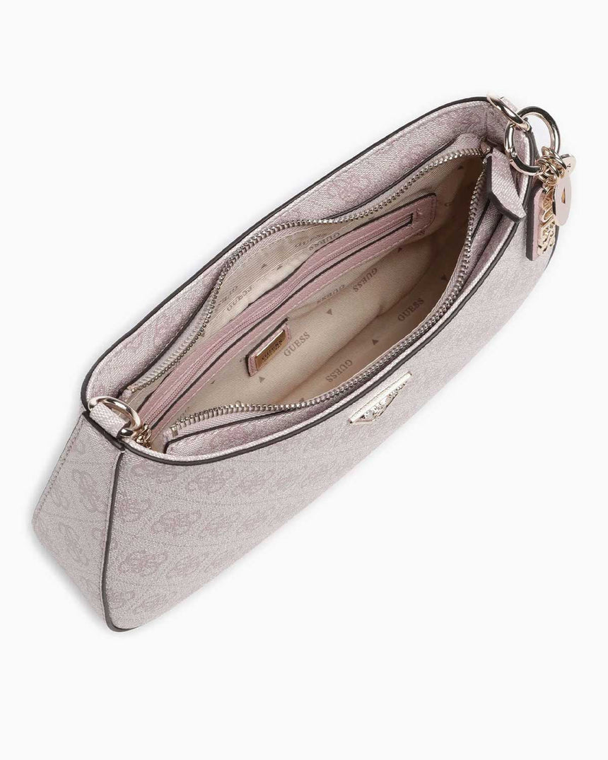 Guess Noelle Top Zip Shoulder Bag Kadın Omuz Çantası Orchid Logo
