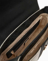 Guess Flap Canvas Small Tote El Çantası Natural / Coal Logo