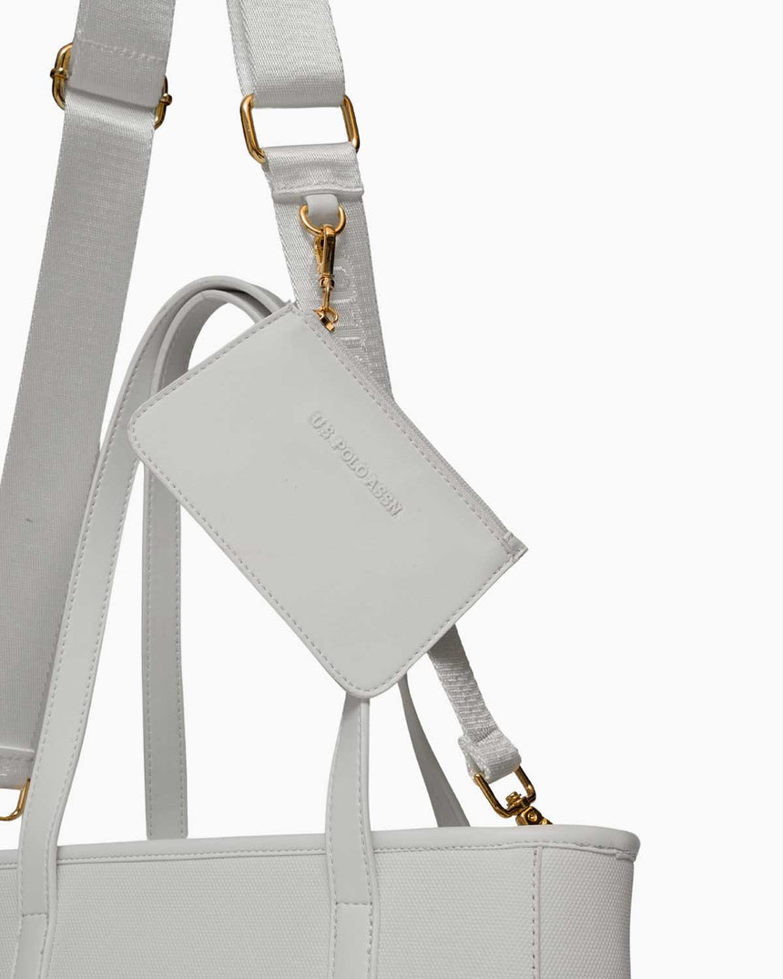 Us Polo Assn Mini Cüzdan Detaylı El Çantası Beyaz