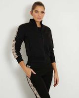 Guess Britney Logo Şeritli Fermuarlı Sweatshirt