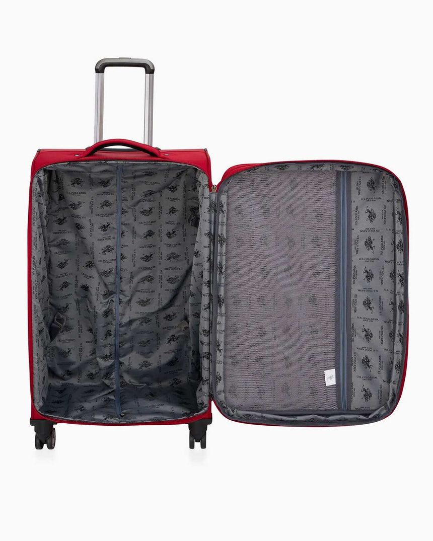 Us Polo Assn Şerit Detaylı Orta Boy Valiz Kırmızı