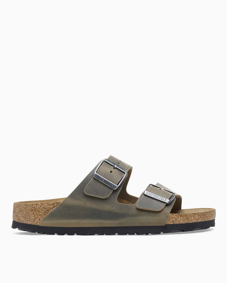 Birkenstock Arizona Leoi Çift Bantlı Erkek Terlik Faded Khaki