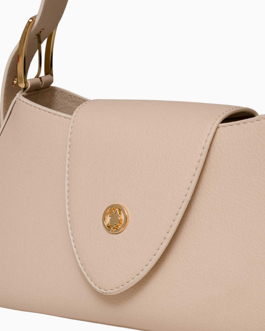 Us Polo Assn Mıknatıs Kapaklı El Çantası Bej