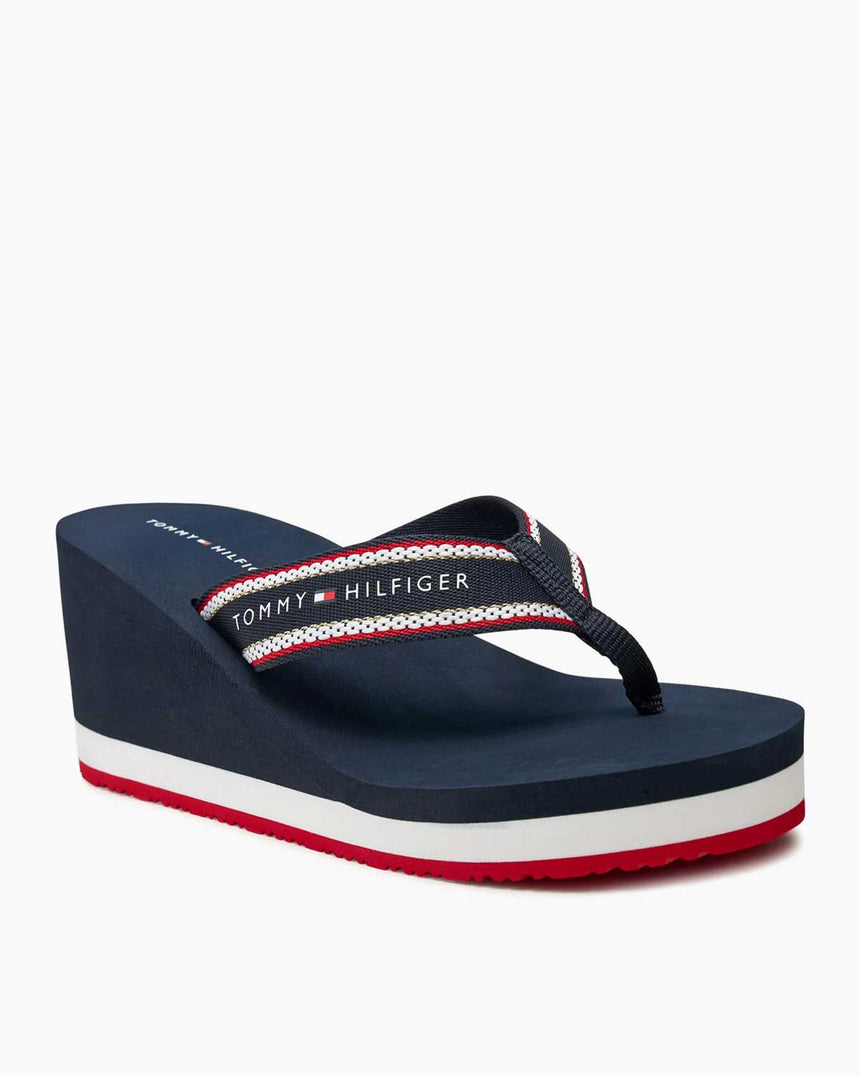 Tommy Hilfiger Wedge Beah Topuklu Parmak Arası Terlik Space Blue