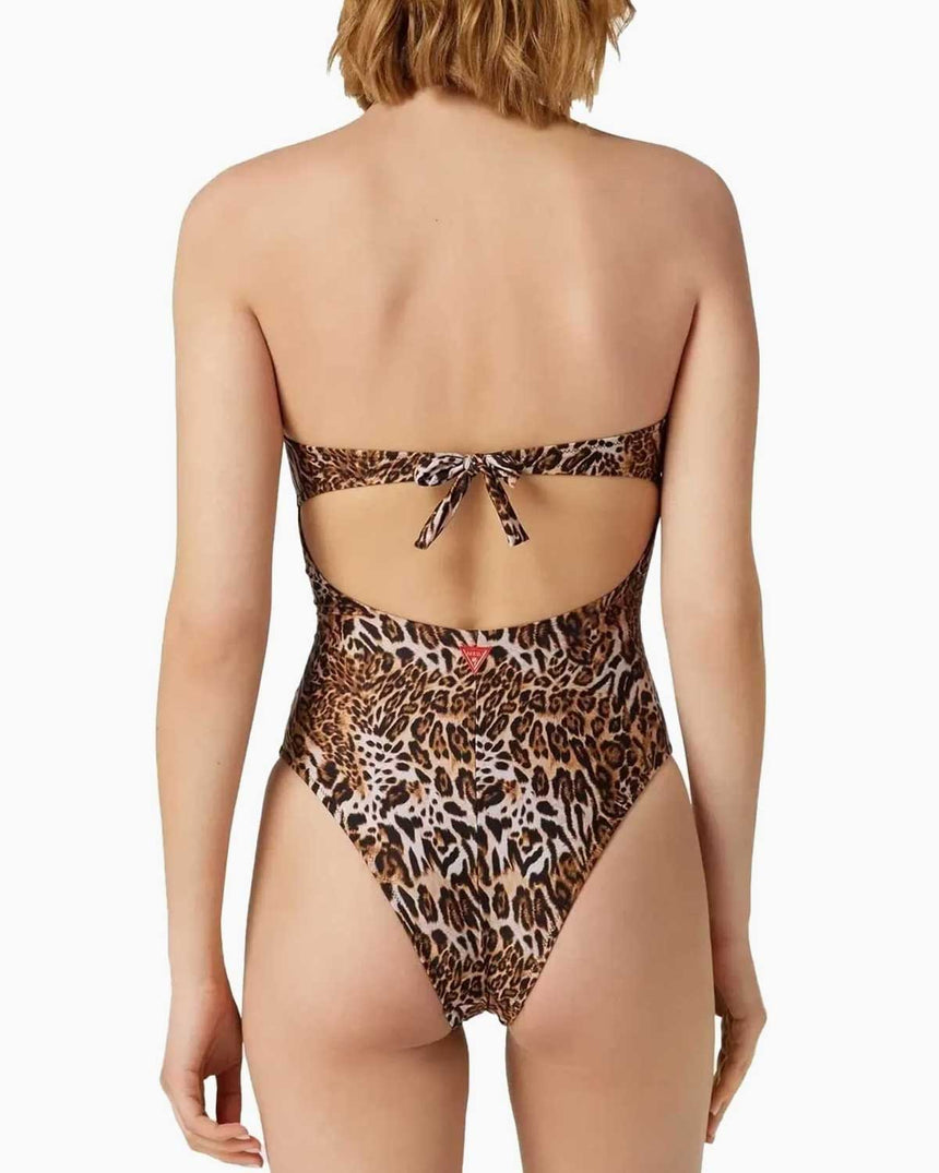 Guess One Pıece Kadın Mayo Iconıc Leopard Combo