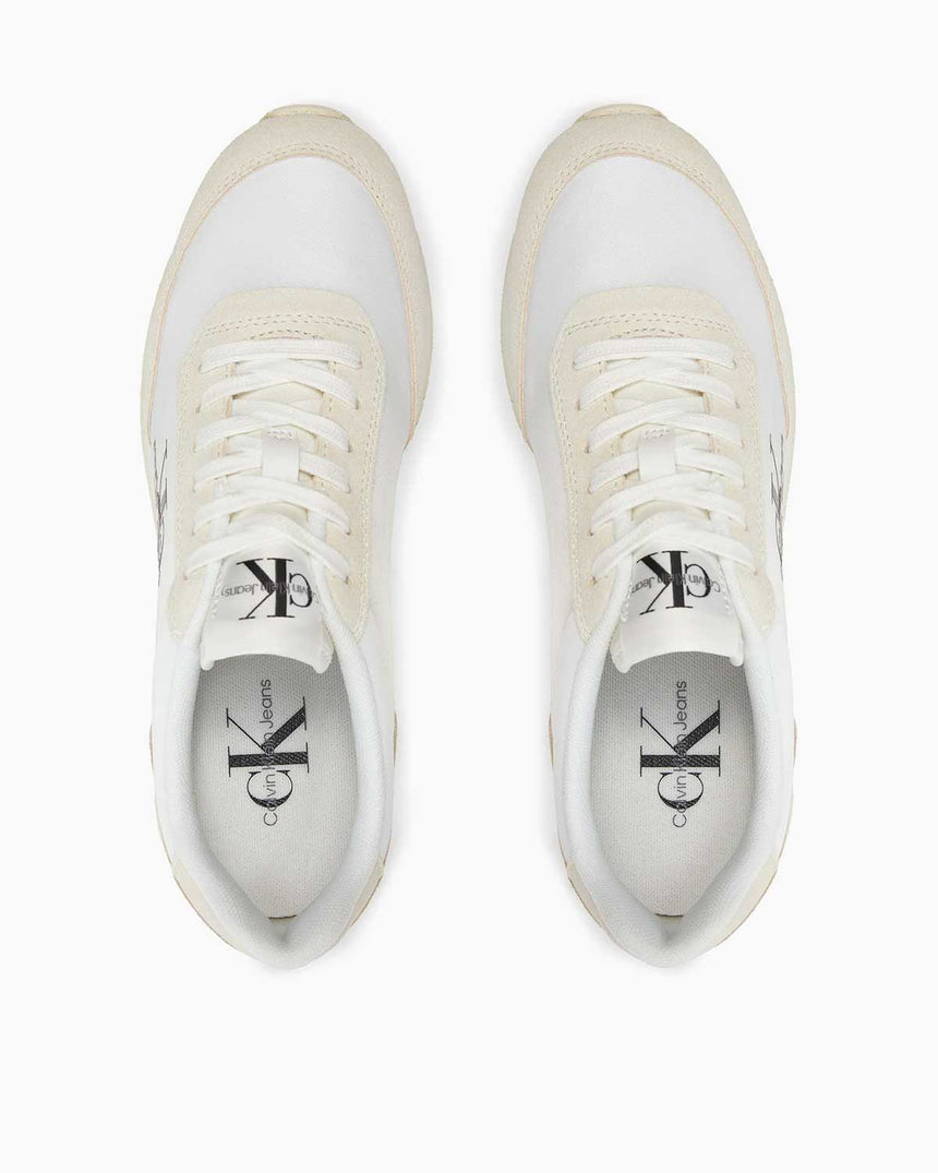 Calvin Klein Retro Runner Low Lace Up  Sneakers Bright White/Creamy White