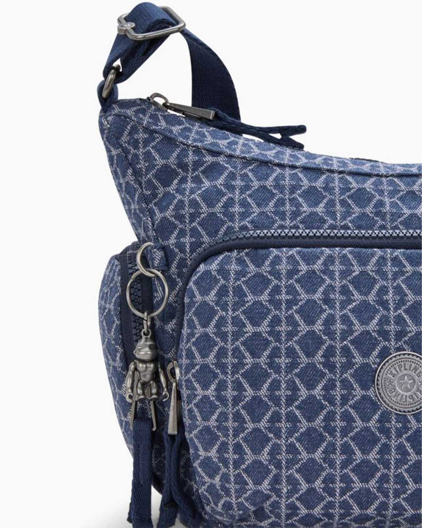 Kipling Gabbie S Denim Love Omuz Çantası Signature Denim