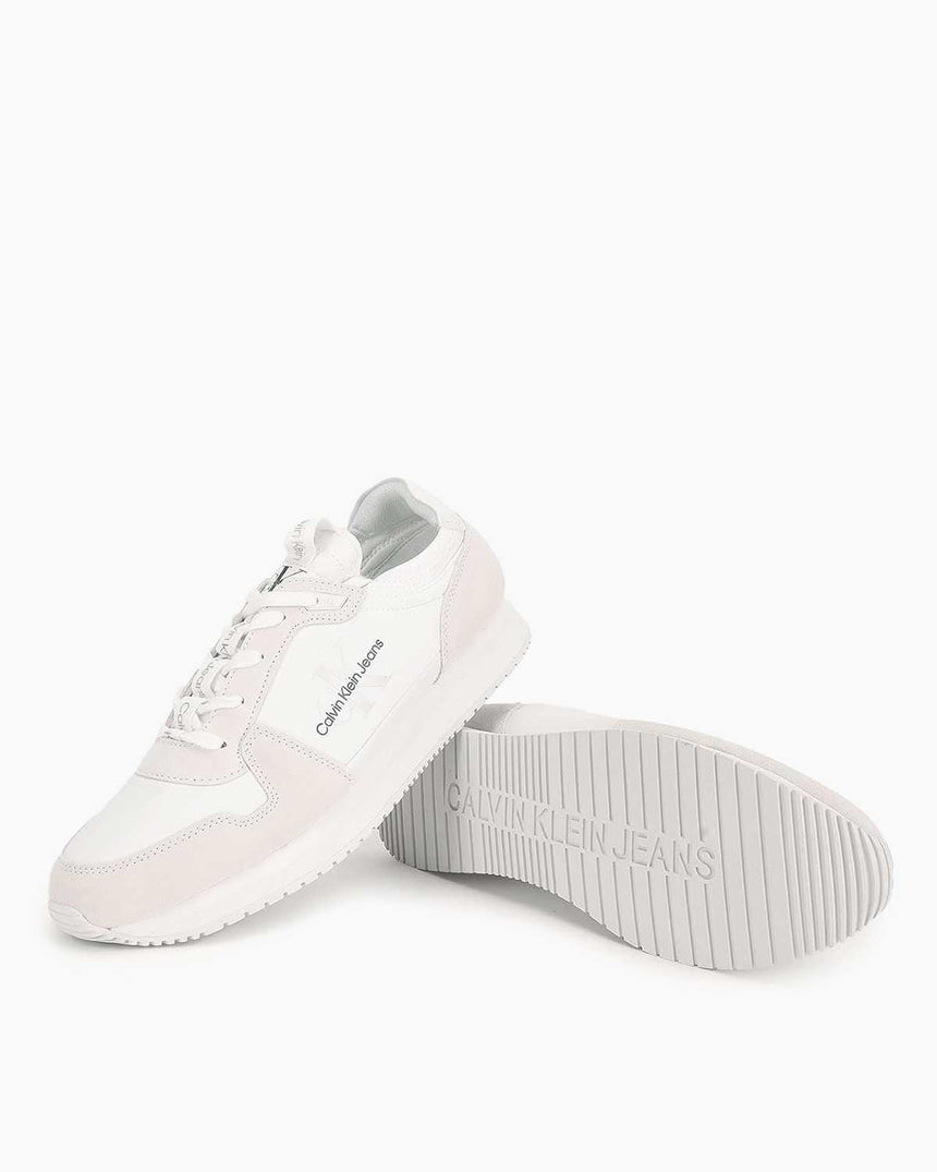 Calvin Klein Runner Sock Lace Up Sneakers Bright White/Eggshell