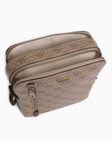 Guess Torino Fermuar Detaylı Çapraz Askılı Çanta Beige / Brown