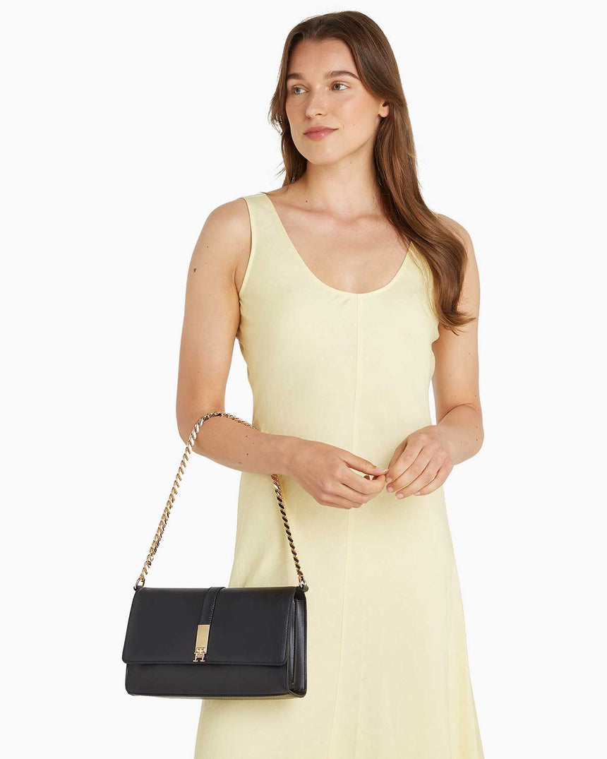 Tommy Hilfiger Heritage Chain Çapraz Askılı Çanta Black