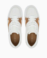 Tommy Hilfiger Kort Sanatsal Deri Erkek Sneaker Ecru/Hickory