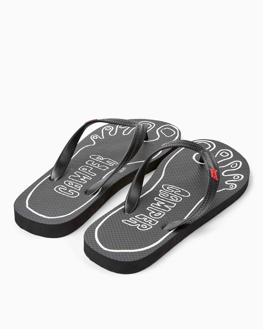 Camper Mallorkinas Kadın Terlik Strap Negro/Mallorkinas Negro