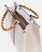 Guess Kerima Bamboo Logolu El Çantası Natural / Dove Logo