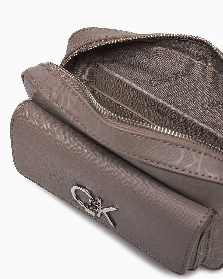Calvin Klein Re-Lock Camera Bag Cinder Monogram Pu