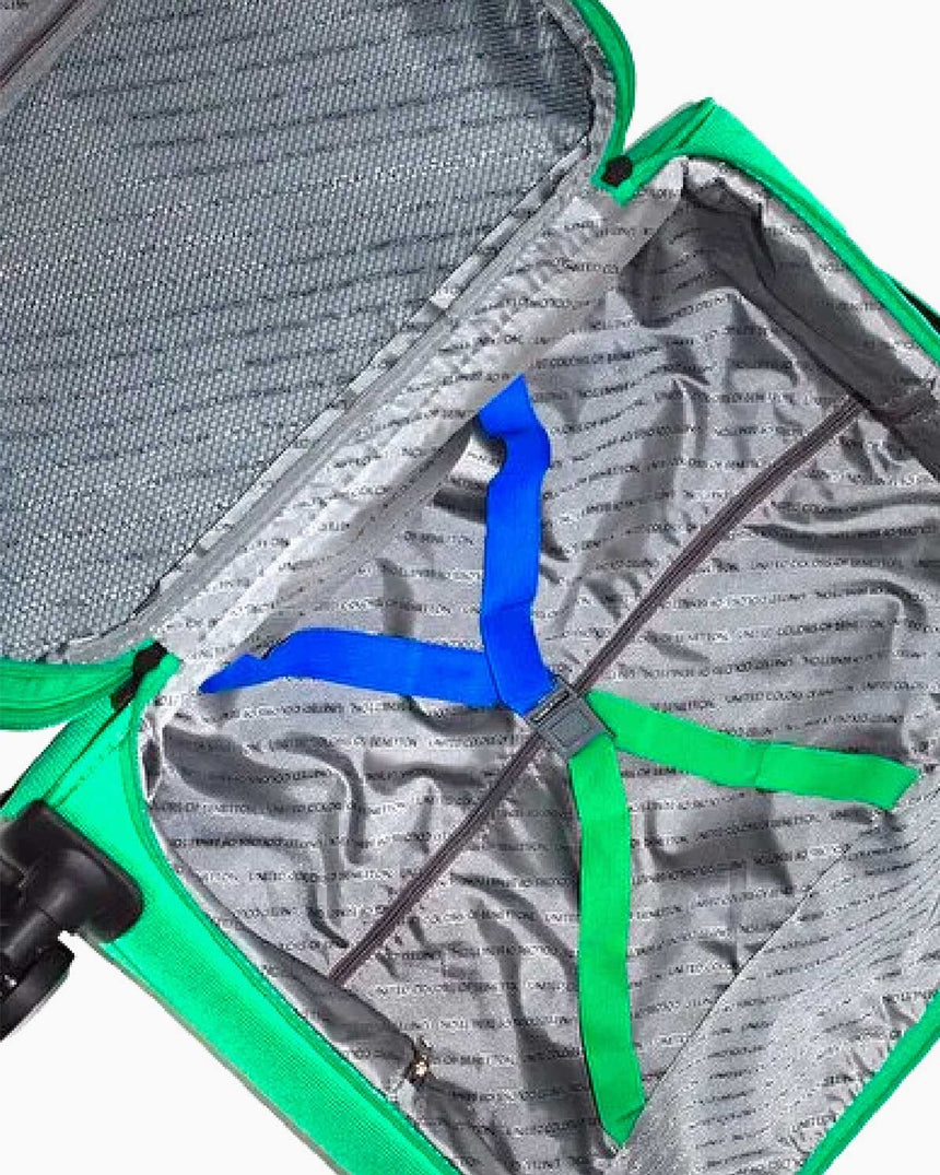 Benetton Logo Detaylı Büyük Boy Kumaş Valiz Yeşil