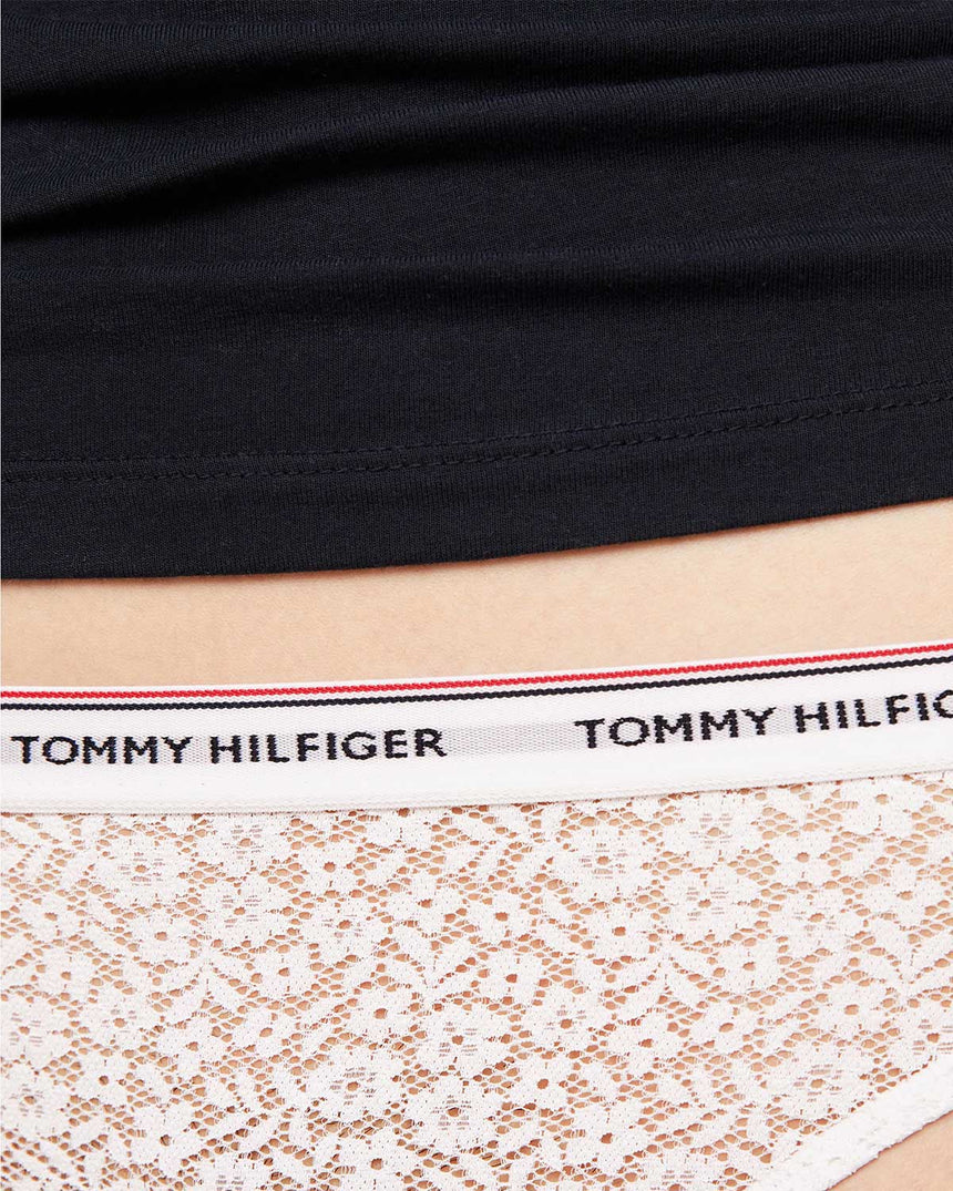 Tommy Hilfiger 3 Pack Thong Lace Külot Black/White/Light Pink