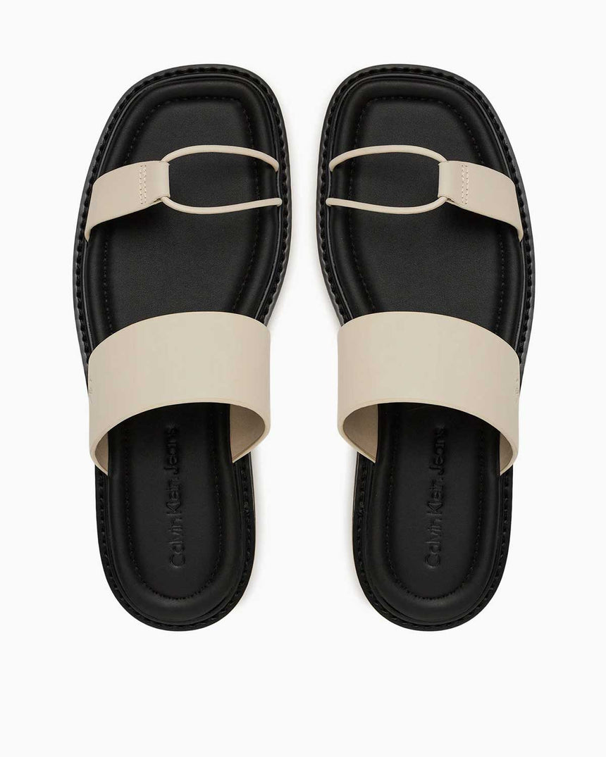 Calvin Klein Zadar Halat Detaylı Yumuşak Kadın Sandalet Eggshell/Black