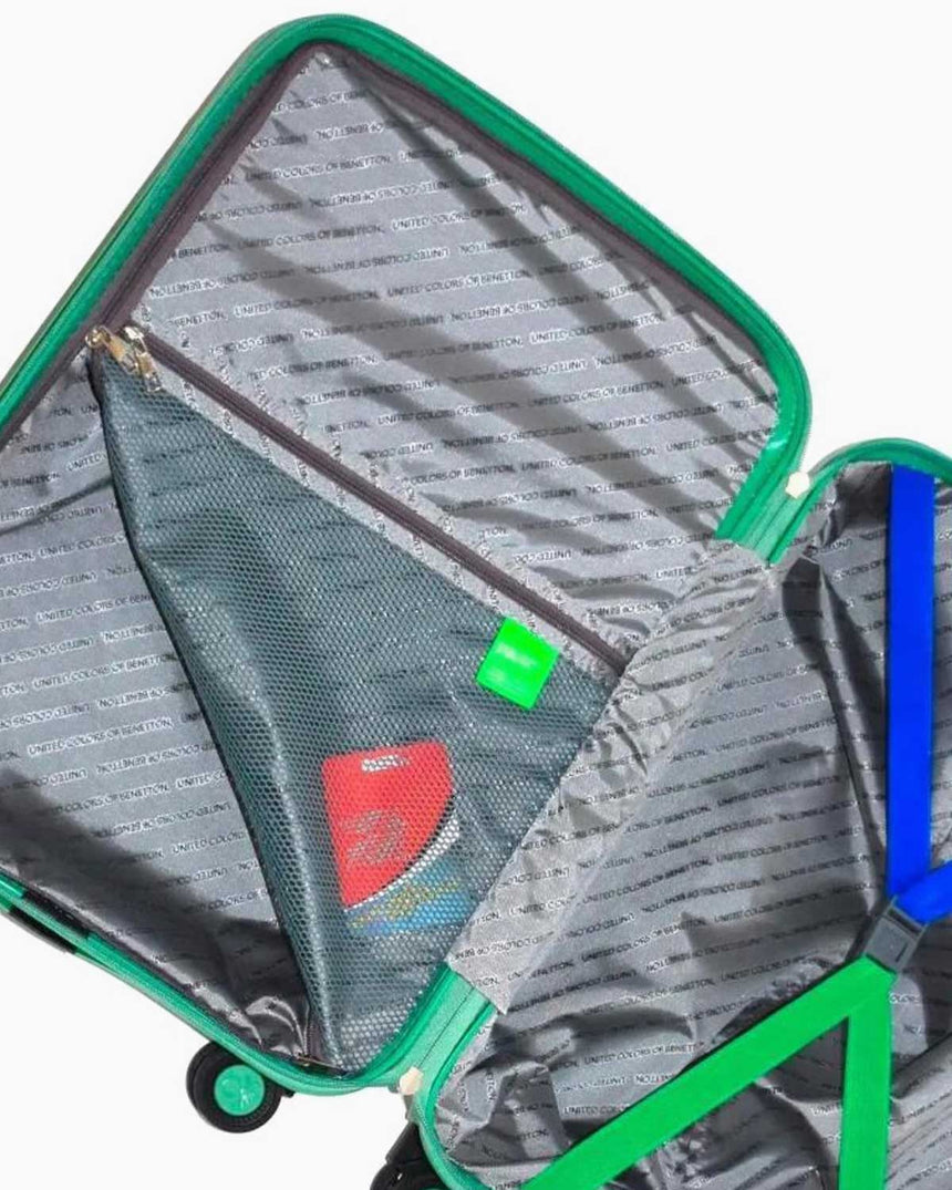 Benetton Trolley Logolu Kabin Boy Valiz Yeşil