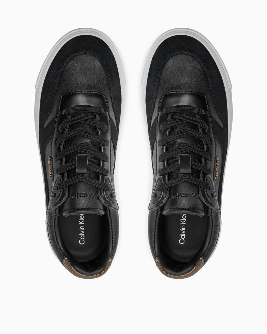 Calvin Klein FF Cupsole Lace Up W/Ml Mix M Kadın Sneaker Black/Metal Bronze