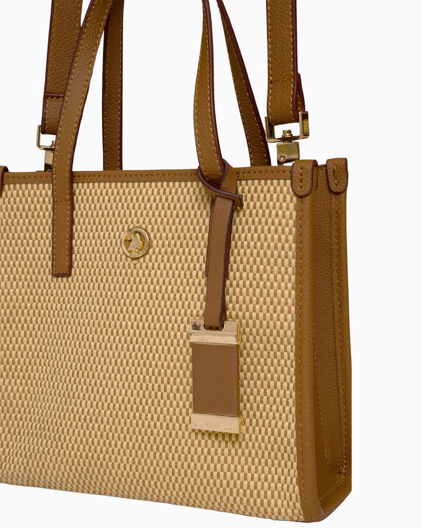 Us Polo Assn Logo Aksesuarlı El Çantası Bej - Taba