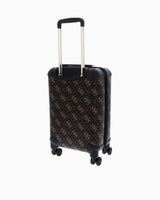Guess Berta Travel Monogram Orta Boy Valiz Brown Logo