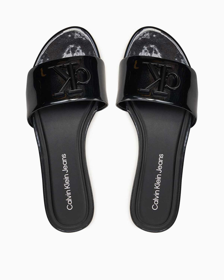 Calvin Klein Flat Logolu Sandalet Black