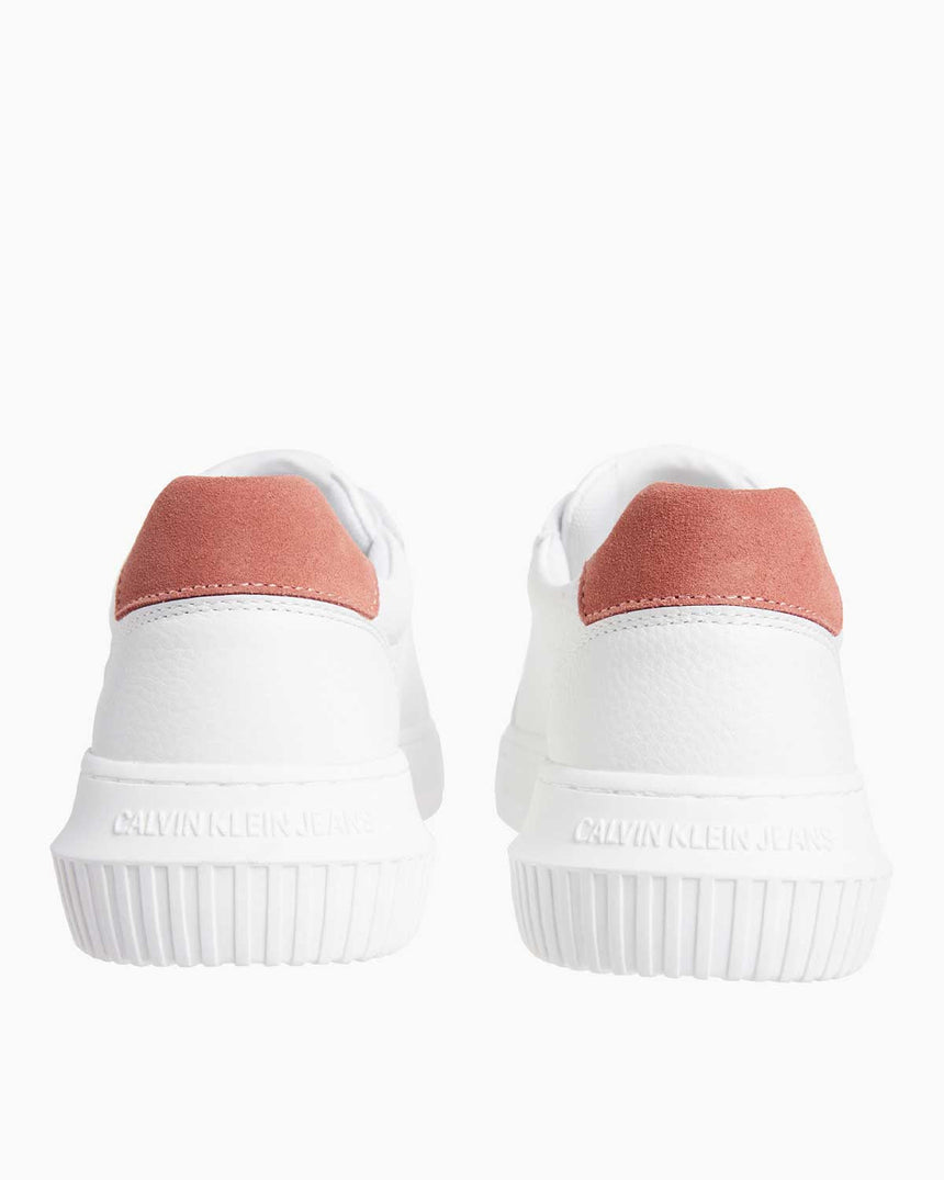 Calvin Klein Chunky Cupsole Low Lace Up Sneaker Bright White/Tuscany